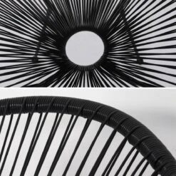 Set Van 2 Design Stoelen Ei-vormig - Acapulco Zwart - Stoelen 4 Poten Retro Design, Plastic Koorden, Binnen/buiten -Tuin Verkoop 1200x1200 351