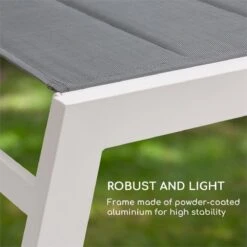 Blumfeldt Renazzo Lounge Ligstoel - Ligbed Voor De Tuin - Aluminium Tuinstoel - 6 Standen - Waterafstotend - Bekleding Van 70 % Pvc En 30 % Polyetheen - Grijs -Tuin Verkoop 1200x1200 355