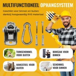 Itstrong® Plafondhaak Ophangsysteem Voor Binnen & Buiten – Ophanghaak Voor Bokszak – Schommel – Schommelstoel – Hangstoel - RVS -Tuin Verkoop 1200x1200 368
