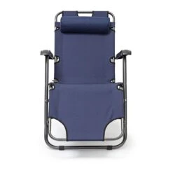 Relaxdays Ligstoel Inklapbaar - Ligbed Met Hoofdsteun - Strandstoel Verstelbaar - Camping - Donkerblauwe -Tuin Verkoop 1200x1200 400