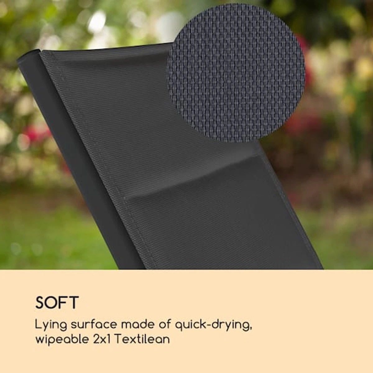 Blumfeldt Limala Tuinstoel - Ligstoel - Relaxstoel - Rugleuning In 6 Standen Verstelbaar - 2 Vielen - Draagkracht: Max. 150 Kg 8 Blumfeldt Limala Tuinstoel - Ligstoel - Relaxstoel - Rugleuning In 6 Standen Verstelbaar - 2 Vielen - Draagkracht: Max. 150 Kg - Afbeelding 6