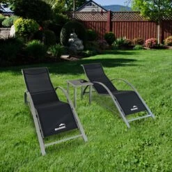 MaxxGarden Ligbed Set - 2 Stuks Zwart - Met Tafel - Sun Loungers - Loungebed -Tuin Verkoop 1200x1200 418
