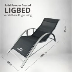 MaxxGarden Ligbed Set - 2 Stuks Zwart - Met Tafel - Sun Loungers - Loungebed -Tuin Verkoop 1200x1200 420