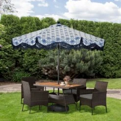 Teamson Home 5-Delig Diningset - Tuinset - Tuinmeubelen - Tafel En 4 Stoelen - Voor Maximaal 4 Personen - Massief Houten Tafelblad - Bruin - 244 X 132 X 84 (cm) -Tuin Verkoop 1200x1200 43