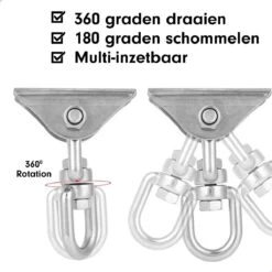 Luxe Ophangsysteem - 180° Schommelen, 360° Roteerbaar - Plafondhaak - Ophanghaak - Hangstoel Buiten - Hangstoel Binnen – Schommelstoel - Schommel - Bokszakken - RVS - Nederlandse Handleiding - 18 Luxe Ophangsysteem - 180° Schommelen, 360° Roteerbaar - Plafondhaak - Ophanghaak - Hangstoel Buiten - Hangstoel Binnen – Schommelstoel - Schommel - Bokszakken - RVS - Nederlandse Handleiding - -Tuin Verkoop 1200x1200 441