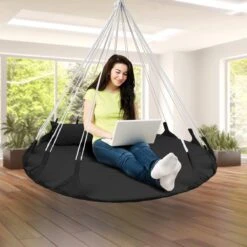 Hangnest Voor Binnen & Buiten. Met Groot En Dik Kussen Voor Volwassenen & Kinderen. Belastbaar Tot 125 Kg. VITA5 (Zwart) 11 Hangnest Voor Binnen & Buiten. Met Groot En Dik Kussen Voor Volwassenen & Kinderen. Belastbaar Tot 125 Kg. VITA5 (Zwart) -Tuin Verkoop 1200x1200 460