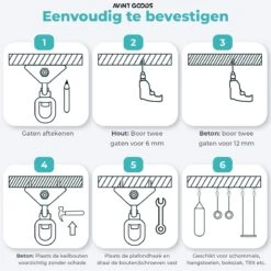 AVINT GOODS RVS Ophangsysteem Plafondhaak Bokszak – Schroefhaak & Ophanghaak Hangstoel – Muurhaak Binnen & Buiten - 550KG 19 AVINT GOODS RVS Ophangsysteem Plafondhaak Bokszak – Schroefhaak & Ophanghaak Hangstoel – Muurhaak Binnen & Buiten - 550KG -Tuin Verkoop 1200x1200 470