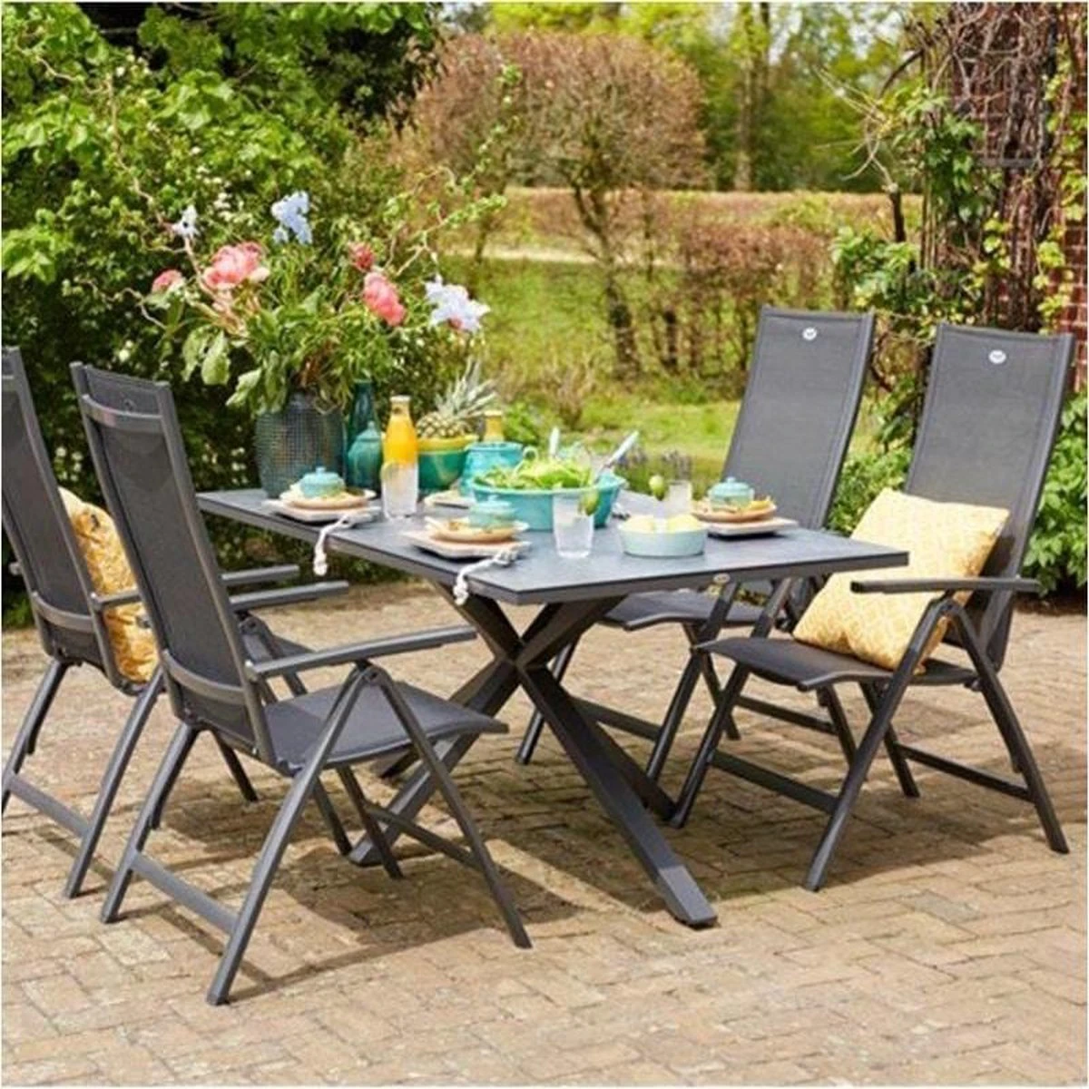 Hartman Aruba Aluminium Tuinstoel - Antraciet Verstelbaar 9 Hartman Aruba Aluminium Tuinstoel - Antraciet Verstelbaar - Afbeelding 7