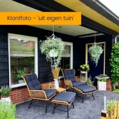BUITEN Living Dex Wicker Loungestoel Tuin | Wicker + Aluminium | Bamboe Antraciet -Tuin Verkoop 1200x1200 508