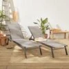 ELSA - Set Van 2 Ligstoelen Van Aluminium En Textileen, Ligbed Multipositioneel Met Wieltjes, Kleur Antraciet/donkergrijs -Tuin Verkoop 1200x1200 516