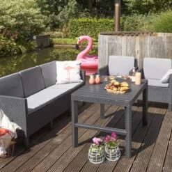 Allibert Lyon Tuintafel - 116x71,5x66/40 Cm - Grafiet -Tuin Verkoop 1200x1200 522