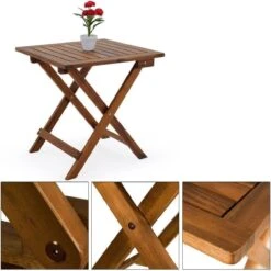 Merkloos EezyLife Houten Bijzettafel - 46x46x46cm - Acacia Hout - Tuintafel -Tuin Verkoop 1200x1200 532