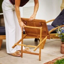 Merkloos EezyLife Houten Bijzettafel - 46x46x46cm - Acacia Hout - Tuintafel -Tuin Verkoop 1200x1200 533