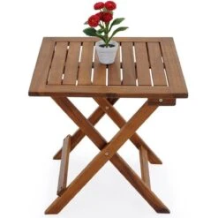 Merkloos EezyLife Houten Bijzettafel - 46x46x46cm - Acacia Hout - Tuintafel -Tuin Verkoop 1200x1200 536
