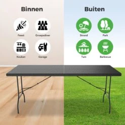 LifeGoods Klaptafel - Inklapbaar - 180 Cm - 6 Tot 8 Personen - Zwart -Tuin Verkoop 1200x1200 545