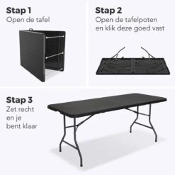 LifeGoods Klaptafel - Inklapbaar - 180 Cm - 6 Tot 8 Personen - Zwart -Tuin Verkoop 1200x1200 548