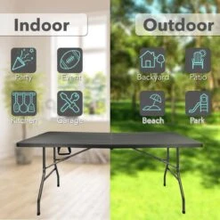 MaxxGarden Vouwtafel - Zwart - Rotanlook - 180x75x74 Cm -Tuin Verkoop 1200x1200 567