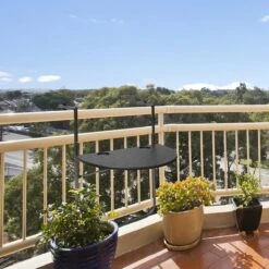 Relaxdays Balkontafel Inklapbaar, Balkon Tafel Rotan, Hangtafel Reling - Zwart -Tuin Verkoop 1200x1200 569