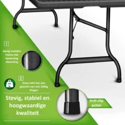Sens Design Tuintafel Kunststof - Campingtafel Inklapbaar - Rotan-Look -Tuin Verkoop 1200x1200 588