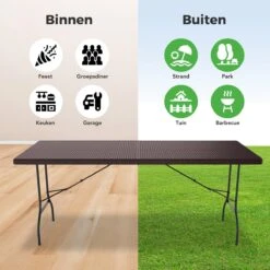 LifeGoods Klaptafel - Inklapbaar - 180 Cm - 6 Tot 8 Personen - Bruin -Tuin Verkoop 1200x1200 610