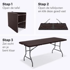 LifeGoods Klaptafel - Inklapbaar - 180 Cm - 6 Tot 8 Personen - Bruin -Tuin Verkoop 1200x1200 613