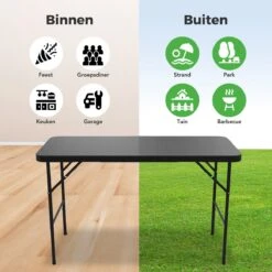 LifeGoods Klaptafel - Inklapbaar - 120 Cm - 4 Personen - Zwart -Tuin Verkoop 1200x1200 619