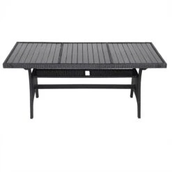 Casaria Polyrattan Tuintafel - WPC Tafelblad 190x90x74 Cm – Zwart -Tuin Verkoop 1200x1200 628