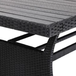Casaria Polyrattan Tuintafel - WPC Tafelblad 190x90x74 Cm – Zwart -Tuin Verkoop 1200x1200 629