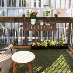 Relaxdays Balkontafel Inklapbaar - Klaptafel Balkon - Tafel Reling - Hangtafel Hout -Tuin Verkoop 1200x1200 632