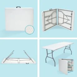 LifeGoods Klaptafel - Inklapbaar - 70x180cm - Verstelbare Vouwtafel - Weerbestendig - Wit -Tuin Verkoop 1200x1200 652