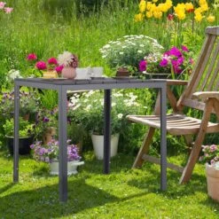 Relaxdays Tuintafel Vierkant - Grijze Buitentafel - Eettafel Tuin - Moderne Balkontafel -Tuin Verkoop 1200x1200 670