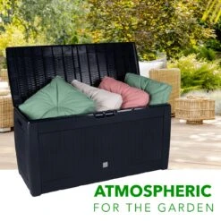 Opbergbox 310L UV-Bestendig Weerbestendig Wielen Tuinbox Rotan-look Antraciet -Tuin Verkoop 1200x1200 701