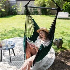 Vita5 XXL Hangstoel | Binnen&Buiten Hangnest | Incl. 2 Kussens En Boekenvak | Volwassenen&Kinderen | Hangmatstoel Tot 225kg | Donkergroen -Tuin Verkoop 1200x1200 71
