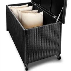 Casaria Wicker Opbergbox - Waterdicht 121,5cm Met Wielen - Grijs -Tuin Verkoop 1200x1200 735