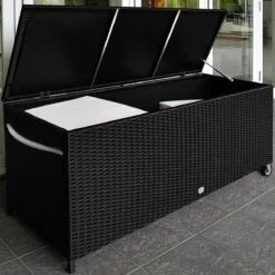 Casaria Wicker Opbergbox - Waterdicht 121,5cm Met Wielen - Grijs -Tuin Verkoop 1200x1200 736