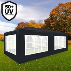Partytent, Feesttent, Paviljoen Rimini 3x6 Meter Antraciet Met Boogramen En Zijwanden... -Tuin Verkoop 1200x1200 757