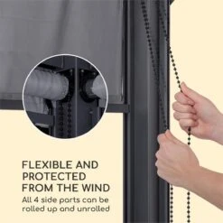 Blumfeldt Grandezza Cortina Tuinpaviljoen , 6 X6 Cm Stalen Frame Met Poedercoating , Overdekt Oppervlak Van 3 X 4 Meter , Polyester -Tuin Verkoop 1200x1200 758