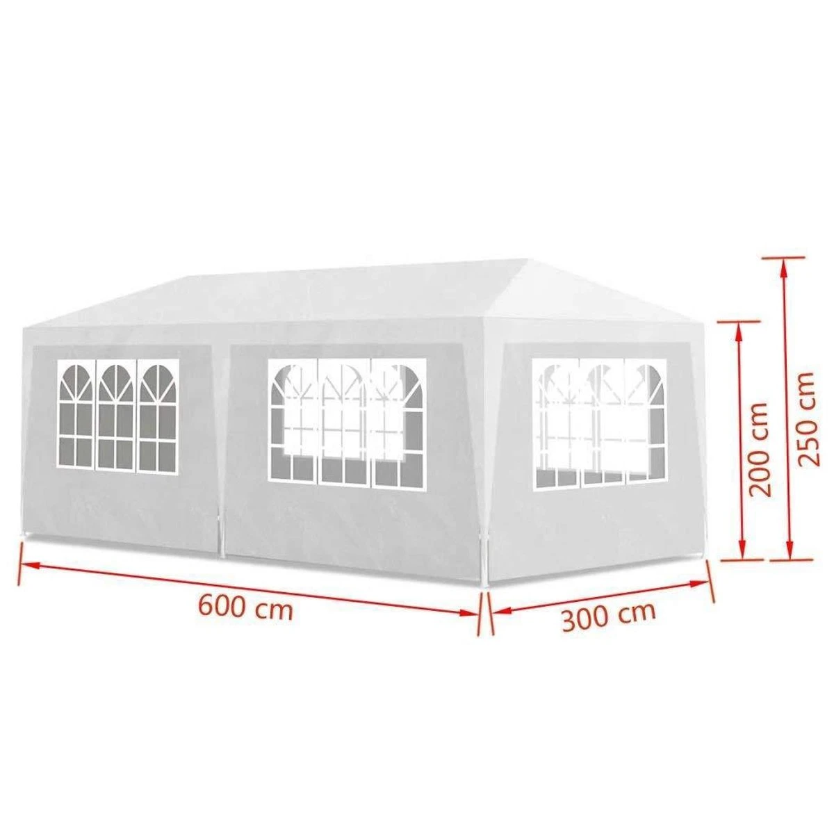 MaxxGarden Partytent - Paviljoen - 3x6m - Incl. Zijwanden - Waterdicht - Wit 10 MaxxGarden Partytent - Paviljoen - 3x6m - Incl. Zijwanden - Waterdicht - Wit - Afbeelding 8
