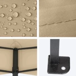 LifeGoods Partytent - 3x4.5 M - Zijwanden - Easy Up - Opvouwbaar - Waterdicht - Draagtas Met Wieltjes - Beige -Tuin Verkoop 1200x1200 803