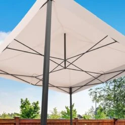 LifeGoods Partytent - 3x3 M - Zijwanden - Easy Up - Opvouwbaar - Waterdicht - Draagtas Met Wieltjes - Beige -Tuin Verkoop 1200x1200 820