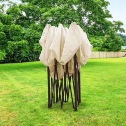 LifeGoods Partytent - 3x3 M - Zijwanden - Easy Up - Opvouwbaar - Waterdicht - Draagtas Met Wieltjes - Beige -Tuin Verkoop 1200x1200 822