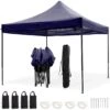 LifeGoods Partytent - 3x3 M - Easy Up - Opvouwbaar - Waterdicht - Draagtas Met Wieltjes - Donkerblauw -Tuin Verkoop 1200x1200 831