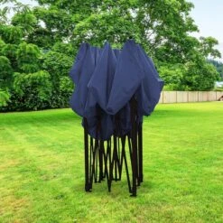 LifeGoods Partytent - 3x3 M - Easy Up - Opvouwbaar - Waterdicht - Draagtas Met Wieltjes - Donkerblauw -Tuin Verkoop 1200x1200 837