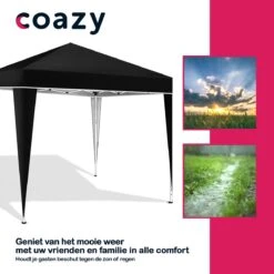 Coazy Waterdichte Partytent 3x3 Meter Opvouwbaar - Paviljoen - Easy Up - Pop-up Tent Met Haringen, Touw En Anti Slip Poten - Waterdicht - Partytenten Weerbestendig -Tuin Verkoop 1200x1200 857