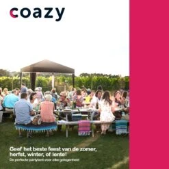 Coazy Waterdichte Partytent 3x3 Meter Opvouwbaar - Paviljoen - Easy Up - Pop-up Tent Met Haringen, Touw En Anti Slip Poten - Waterdicht - Partytenten Weerbestendig -Tuin Verkoop 1200x1200 858