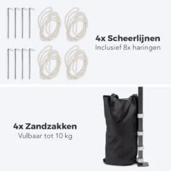 LifeGoods Partytent - 3x3 M - Easy Up - Opvouwbaar - Waterdicht - Draagtas Met Wieltjes - Beige -Tuin Verkoop 1200x1200 872