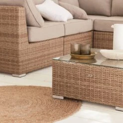 Premium Loungeset - VITTORIA - Rond Wicker– 5 Plaatsen, Naturel/beige -Tuin Verkoop 1200x1200 921