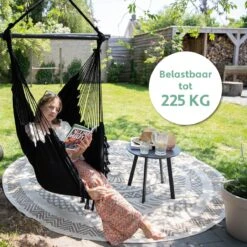 Vita5 XXL Hangstoel - Binnen&Buiten Hangnest - Incl. 2 Kussens En Boekenvak - Volwassenen&Kinderen - Hangmatstoel Tot 225kg - Zwart 17 Vita5 XXL Hangstoel - Binnen&Buiten Hangnest - Incl. 2 Kussens En Boekenvak - Volwassenen&Kinderen - Hangmatstoel Tot 225kg - Zwart -Tuin Verkoop 1200x1200 94
