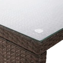 Teamson Home 3-Delig Hoek Loungeset - Tuinmeubelen - Tuinbank - Omvat Tafel En Kussens - Rotan - Bruin/Wit -Tuin Verkoop 1200x1200 942