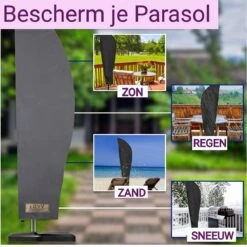 Parasolhoes Voor Zweefparasol–Waterdicht-met Rits En Stok-Superieure Kwaliteit-280cm X 81cm -Tuin Verkoop 1200x1200 96